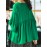 Women Solid Pleated Crew Neck Casual Long Sleeve Blouse