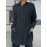 Women Solid Button Front High-Low Hem Long Sleeve Shirt