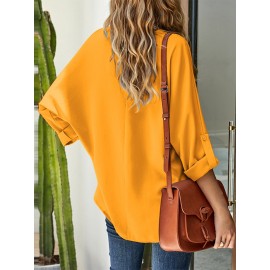 Women Lace Splice High-Low Hem Long Sleeve Blouse Women Lace Splice High-Low Hem Long Sleeve Blouse