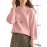 Women Solid Seam Detail Crew Neck Casual 3/4 Sleeve Blouse