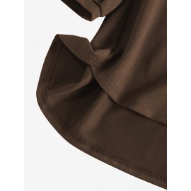 Women Solid V-Neck Knit Casual 3/4 Sleeve Blouse Women Solid V-Neck Knit Casual 3/4 Sleeve Blouse