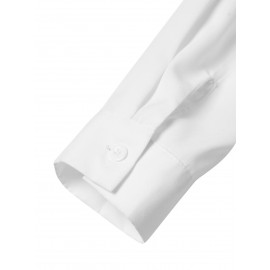 Women Solid Lapel Layered Irregular Hem Long Sleeve Shirt Women Solid Lapel Layered Irregular Hem Long Sleeve Shirt