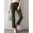 Solid Zip Front Casual Pants For Women