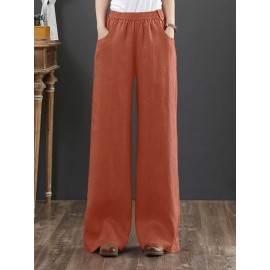 Solid Pocket Straight Leg Pants For Women Solid Pocket Straight Leg Pants For Women