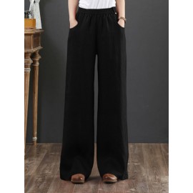 Solid Pocket Straight Leg Pants For Women Solid Pocket Straight Leg Pants For Women