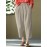 Women Solid Pocket Elastic Waist Casual Harem Pants