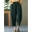 Women Solid Pocket Elastic Waist Casual Harem Pants
