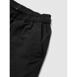 Cut Out Side Tie Drawstring Waist Pocket Solid Pants