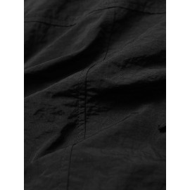 Cut Out Side Tie Drawstring Waist Pocket Solid Pants