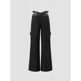 Solid Pocket Loose Cargo Pants Solid Pocket Loose Cargo Pants