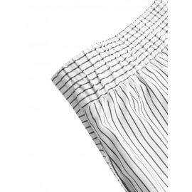 Striped Print Button Culottes For Women Striped Print Button Culottes For Women