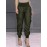 Women Solid High Waist Casual Cargo Pants With Pocket