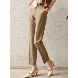 Solid Pocket Tailored Pants For Women Solid Pocket Tailored Pants For Women