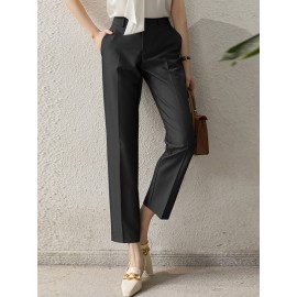 Solid Pocket Tailored Pants For Women Solid Pocket Tailored Pants For Women