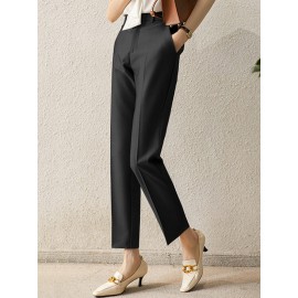 Solid Pocket Tailored Pants For Women Solid Pocket Tailored Pants For Women
