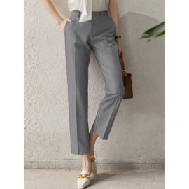Solid Pocket Tailored Pants For Women Solid Pocket Tailored Pants For Women