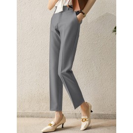 Solid Pocket Tailored Pants For Women Solid Pocket Tailored Pants For Women