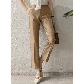 Solid Pocket Tailored Pants For Women Solid Pocket Tailored Pants For Women