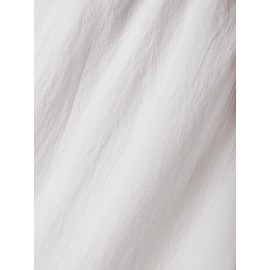 Women Solid Button Design Cotton Casual Cropped Pants