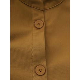 Solid Color Plain Button Pocket Long Sleeve Casual Jumpsuit for Women Solid Color Plain Button Pocket Long Sleeve Casual Jumpsuit for Women