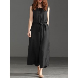 Women V-neck Belted Flare  Overalls Jumpsuits