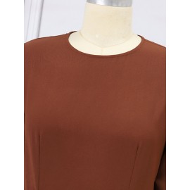 Women Solid Pleated Short Sleeve Wide Leg Jumpsuit