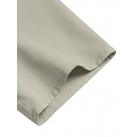 Women Solid Lapel Double Pocket Button Front Casual Jumpsuit