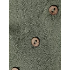 Solid Color Button Casual Wide Legs Short Sleeve Jumpsuit Solid Color Button Casual Wide Legs Short Sleeve Jumpsuit