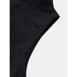 Solid Color O-neck Sleeveless Long Pants Romper Zipper Jumpsuit Solid Color O-neck Sleeveless Long Pants Romper Zipper Jumpsuit