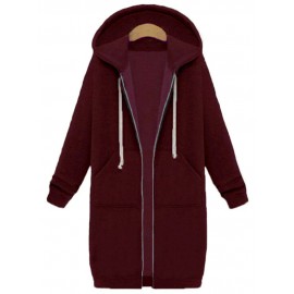 Casual Women Long Sleeve Zipper Hooded Pockets Coat Casual Women Long Sleeve Zipper Hooded Pockets Coat