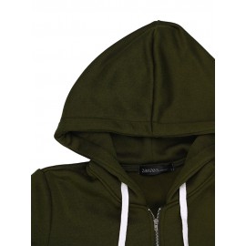 Casual Women Long Sleeve Zipper Hooded Pockets Coat Casual Women Long Sleeve Zipper Hooded Pockets Coat