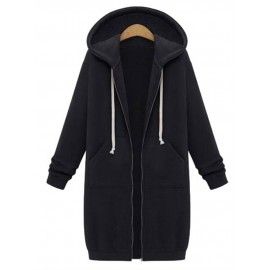 Casual Women Long Sleeve Zipper Hooded Pockets Coat Casual Women Long Sleeve Zipper Hooded Pockets Coat