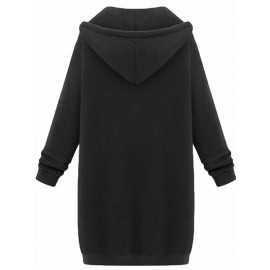 Casual Women Long Sleeve Zipper Hooded Pockets Coat Casual Women Long Sleeve Zipper Hooded Pockets Coat