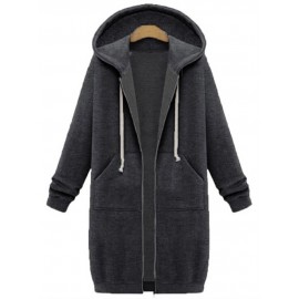 Casual Women Long Sleeve Zipper Hooded Pockets Coat Casual Women Long Sleeve Zipper Hooded Pockets Coat