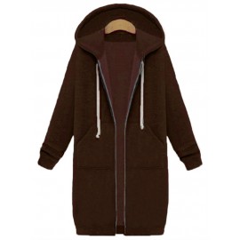 Casual Women Long Sleeve Zipper Hooded Pockets Coat Casual Women Long Sleeve Zipper Hooded Pockets Coat