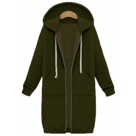 Casual Women Long Sleeve Zipper Hooded Pockets Coat Casual Women Long Sleeve Zipper Hooded Pockets Coat