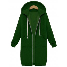 Casual Women Long Sleeve Zipper Hooded Pockets Coat Casual Women Long Sleeve Zipper Hooded Pockets Coat