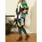 Vintage Printed Long Sleeve Turn-down Collar Coat For Women