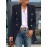 Solid Double Breasted Lapel Long Sleeve Blazer