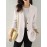 Solid Button Front Pocket Lapel Long Sleeve Blazer