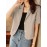 Solid Short Sleeve Lapel Casual Button Blazer