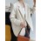 Solid Pocket Button Front Lapel Long Sleeve Blazer