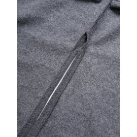 Women Zipper Long Sleeve Irregular Hem Hooded Coat