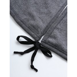 Women Zipper Long Sleeve Irregular Hem Hooded Coat