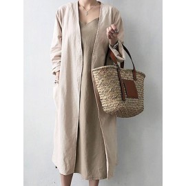 Solid Color Long Sleeve Cardigan