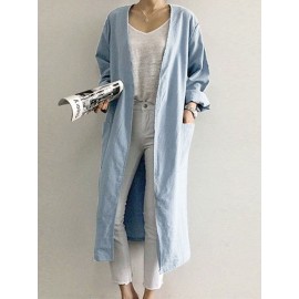 Solid Color Long Sleeve Cardigan